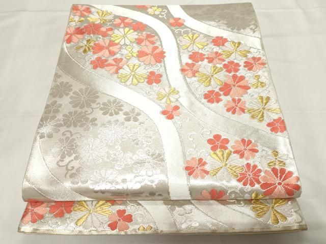 平和屋着物●西陣の名門 加納幸謹製 六通柄袋帯 立涌花文 金銀糸 正絹 CAAZ6461dy