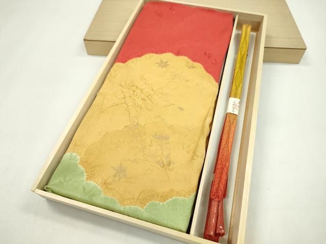 平和屋着物●和装小物 帯締め 帯揚げセット 絞り 枝花文 金彩 CAAZ6037ju