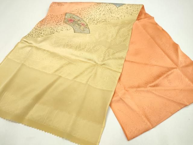 平和屋着物 和装小物 帯締め 帯揚げセット 地紙重ね片輪車橘菊文 暈し染め 金銀彩 CAAZ6038ju