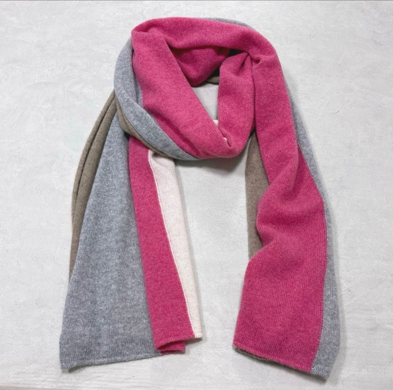 FEDELI CASHMERE SCARF MOCHA BROWN BEIGE PINK GREY MADE IN ITALY