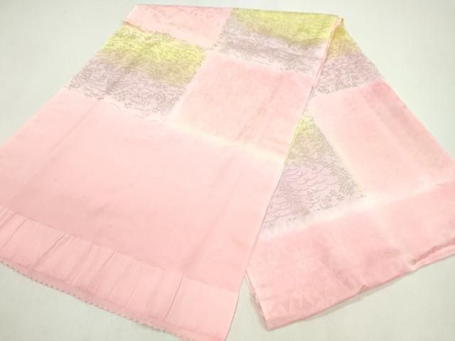 平和屋着物 和装小物 帯締め 帯揚げセット 芝草花文 暈し染め 金彩 黄緑色 CAAZ6055ju