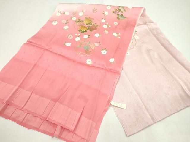 平和屋着物●和装小物 帯締め 帯揚げセット 雪輪花文 暈し染め 金彩 ♥ CAAZ6057ju