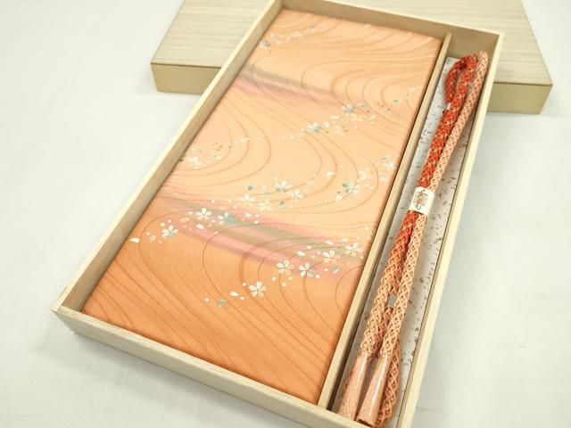 平和屋着物●和装小物 帯締め 帯揚げセット 流水舞桜文 暈し染め 丸組 ♥ CAAZ6059ju