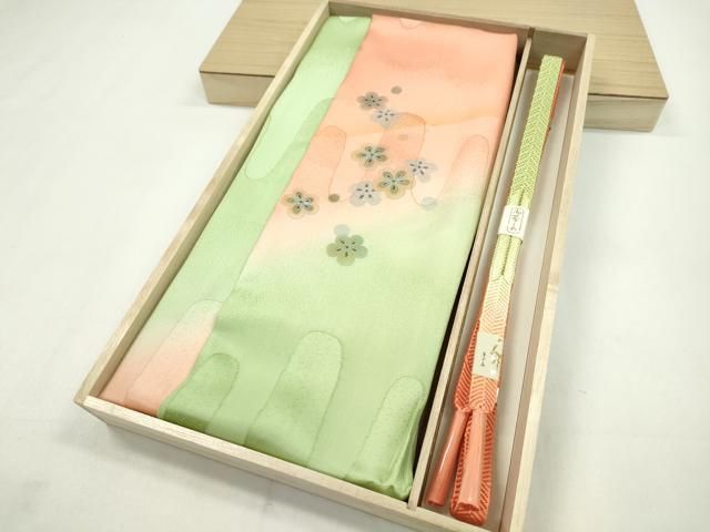 平和屋着物●和装小物 帯締め 帯揚げセット 梅 暈し染め 金糸 CAAZ6068ju