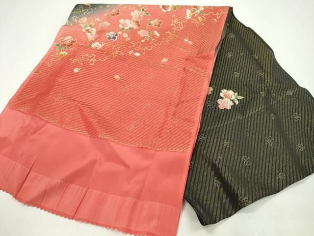 平和屋着物●和装小物 帯締め 帯揚げセット 振袖用 舞桜 金通し地 暈し染め 金彩 丸組 ♥ CAAZ6071ju