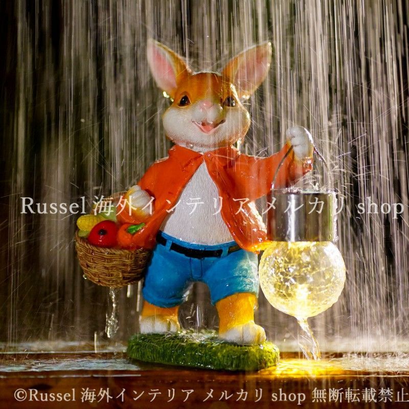 ガーデンライト 太陽光 ソーラー うさぎ 樹脂 ウサギ ラビット 置物 ガーデンオーナメント ガーデニング 雑貨 ガーデン雑貨 ガーデンインテリア ガーデン インテリア 庭の装飾 お洒落 おしゃれ 8-14 WWW_GEBZETESISAT_COM_TR