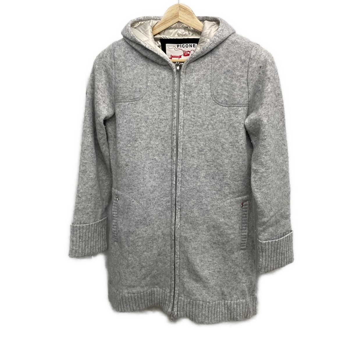 PICONE ピッコーネ コート サイズ36 S レディース - グレー 長袖 ニット ジップアップ 秋 冬