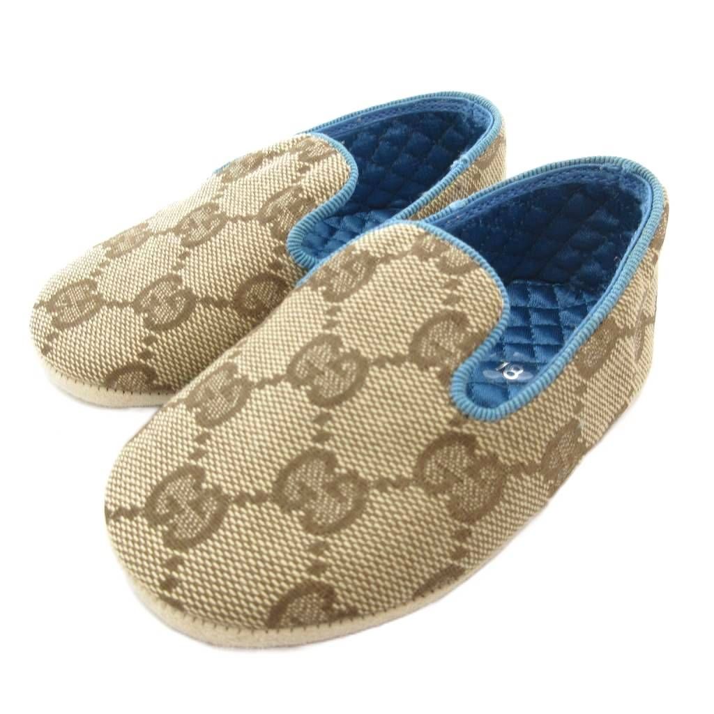 グッチ GUCCI スニーカー シューズ ローカット GG柄 18 cm ベージュ AE