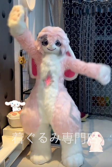 着ぐるみヘッド ピンク 全頭ヘッド ケモノ ファースーツ ぬいぐるみ コスプレ コスチューム kigurumi 一点物