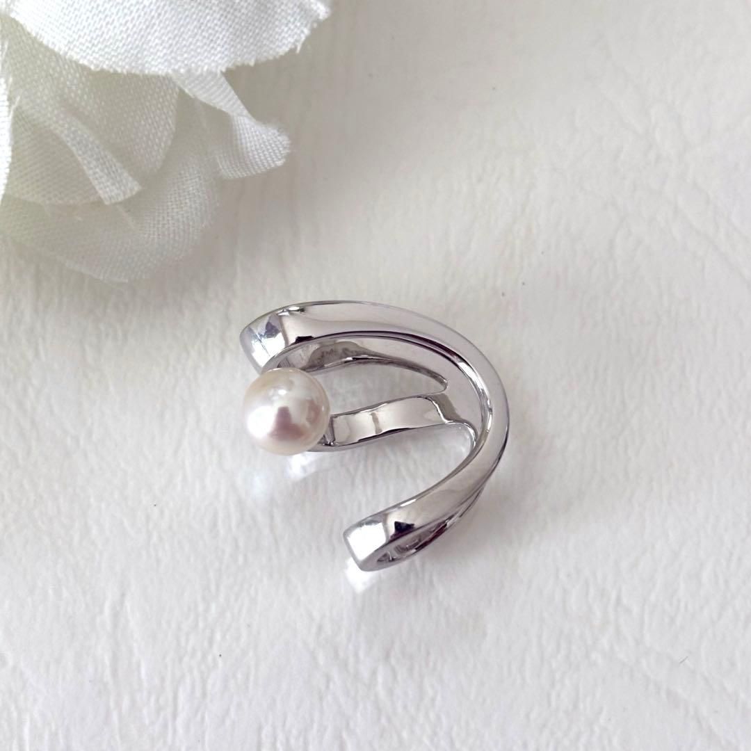 474 タサキ シルバー オーロラ イヤーカフ パール 約6.3mm