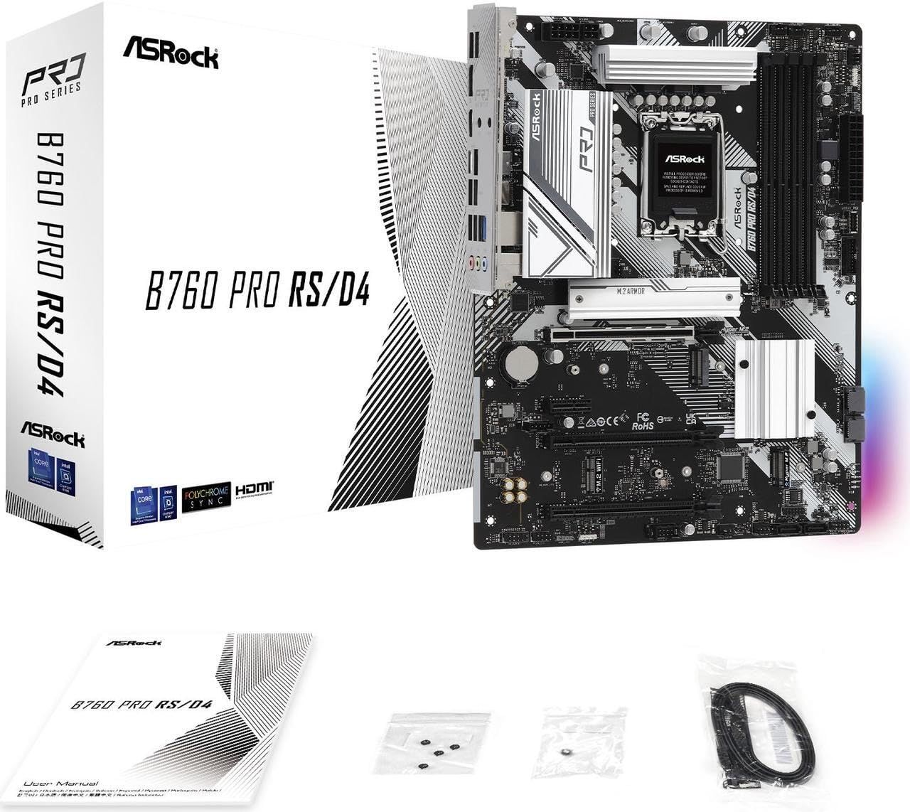 ASRock マザーボード B760 Pro RS D4 Intel 第12世代 13世代 CPU LGA1700 対応 B760チップセット DDR4 ATX マザーボード 正規代理店品 VETTDRUCK_DE