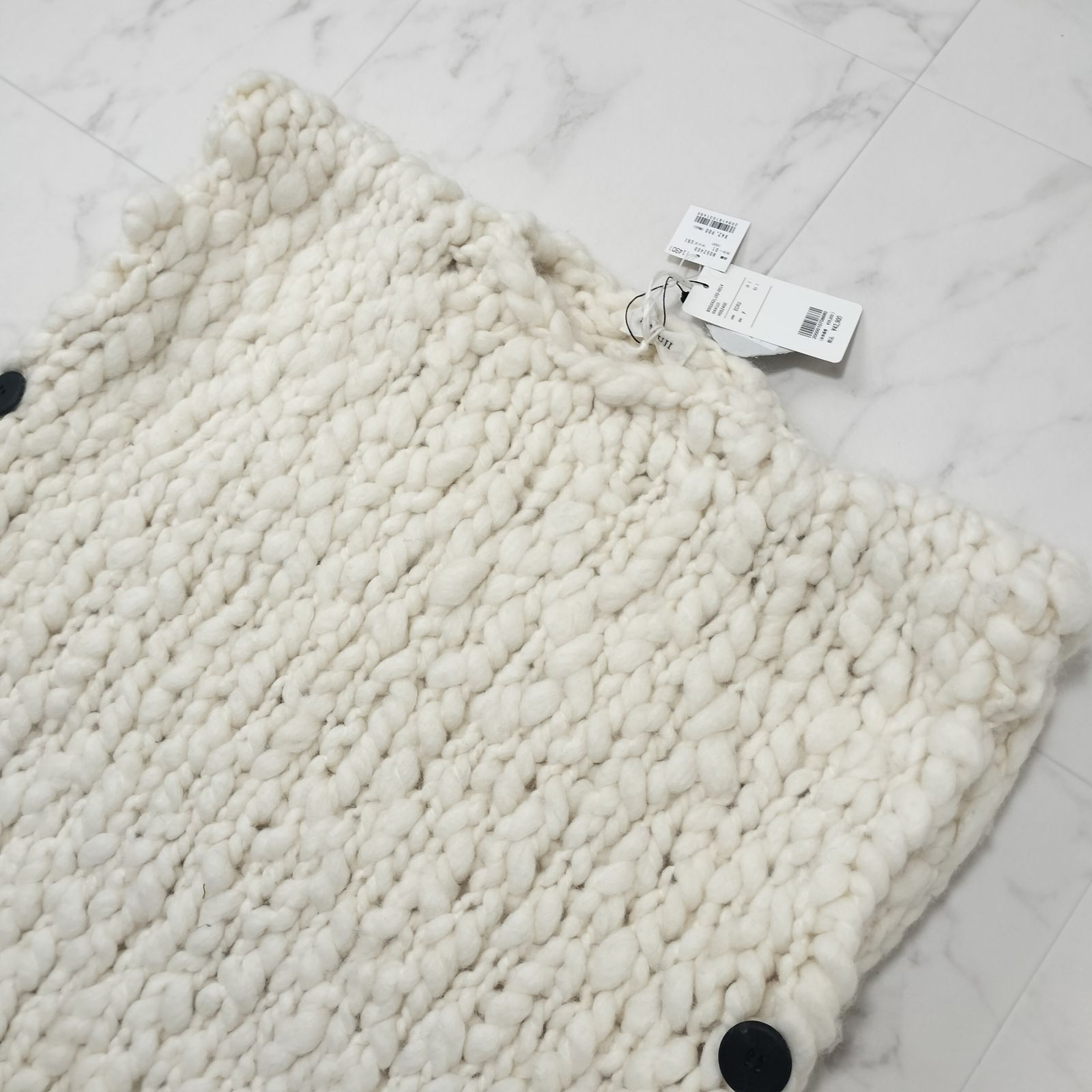 HAKUJI ハクジ 24 AW ハンドニットベスト ポンチョ ナチュラル