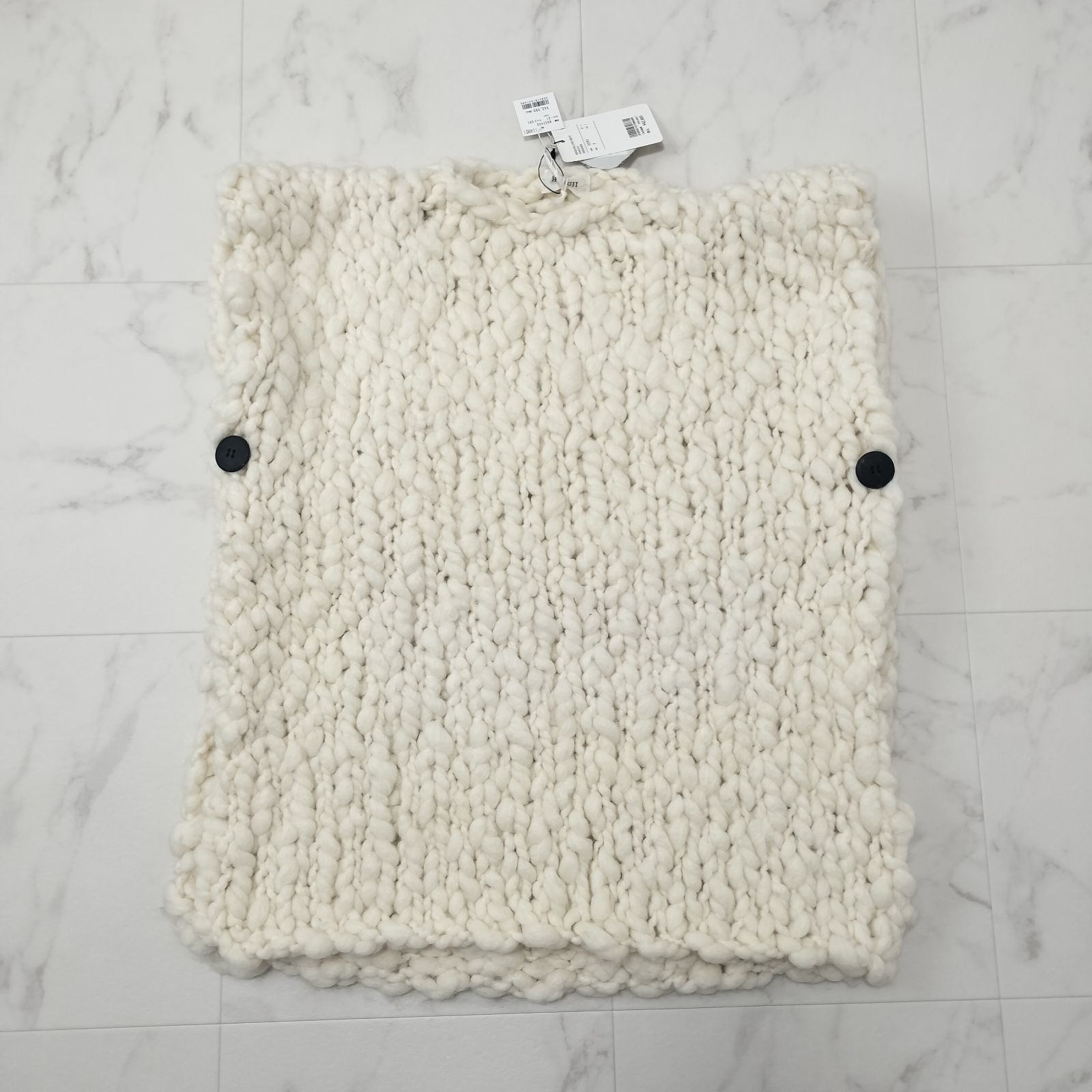 タグ付き♥品 HAKUJI ハクジ 24AW ハンドニットベスト ポンチョ ナチュラル