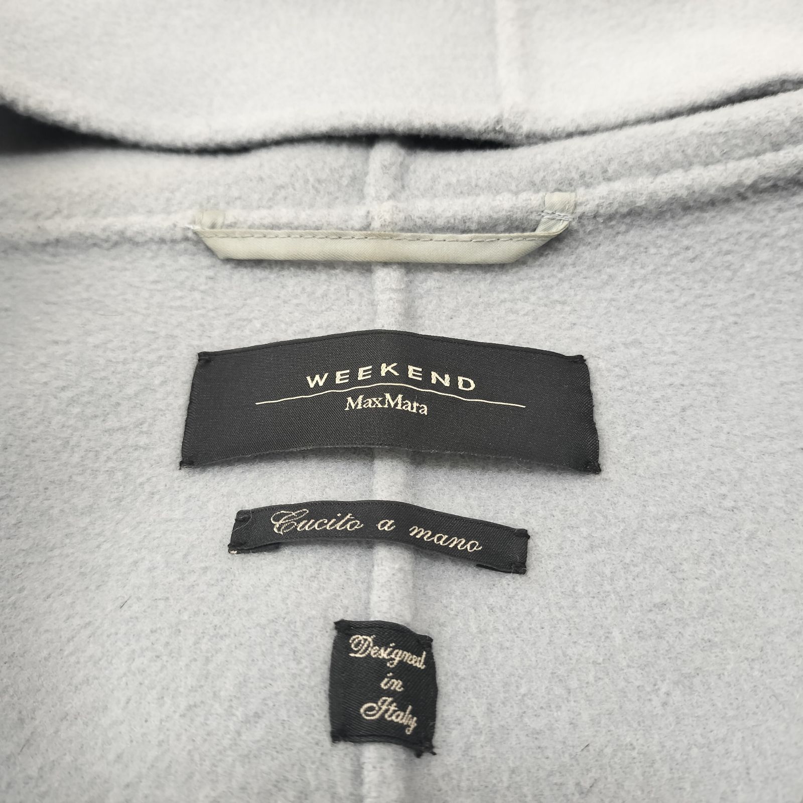 Max Mara weekend マックスマーラ ウィークエンド クチートアマーノ フーデットコート 42 XL サックス GULLKHAN_COM