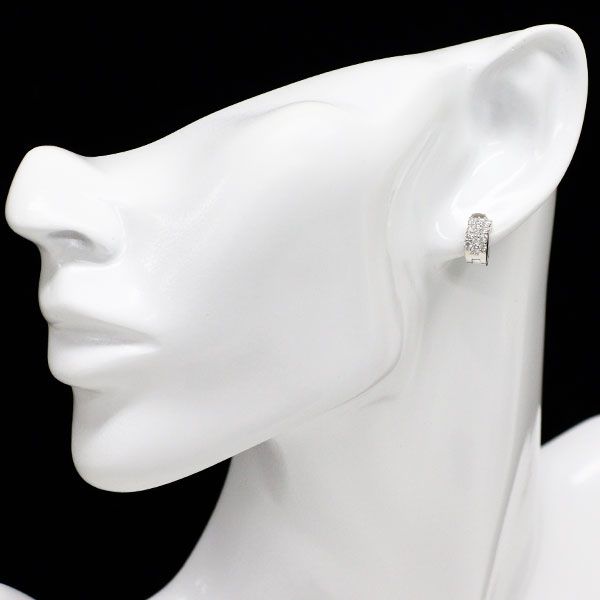 K18WG ダイヤモンド フープ ピアス 0.52ct パヴェ - メルカリ