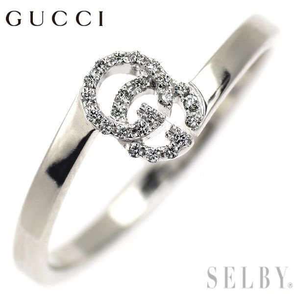 グッチ K18WG ダイヤモンド リング GGランニング 15号 - メルカリ