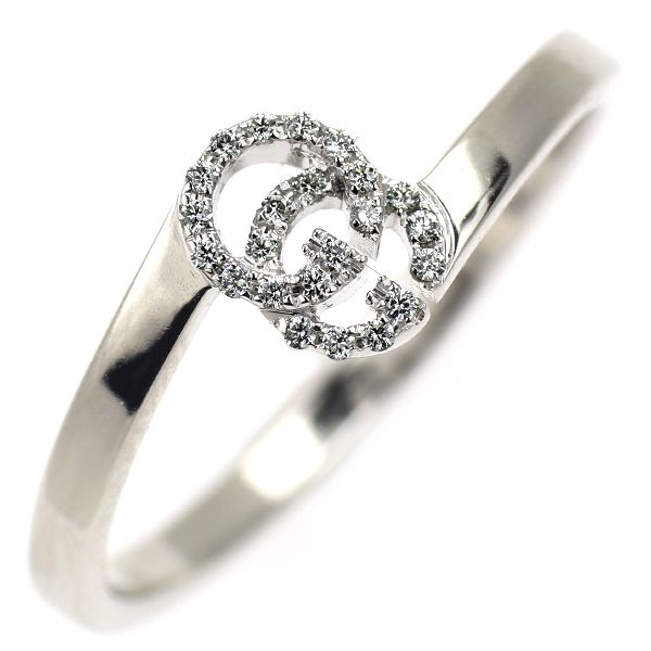 グッチ K18WG ダイヤモンド リング GGランニング 15号 - メルカリ