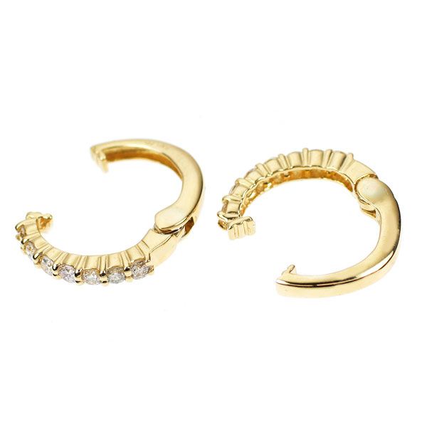 K18YG ダイヤモンド フープ イヤリング 0.30ct