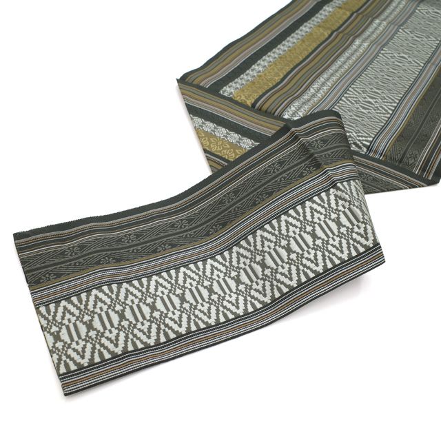 正絹 黒グレー地