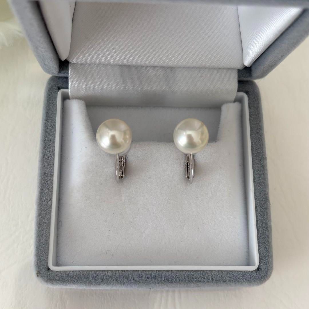 473 タサキ K18 パール 約8.8mm イヤリング