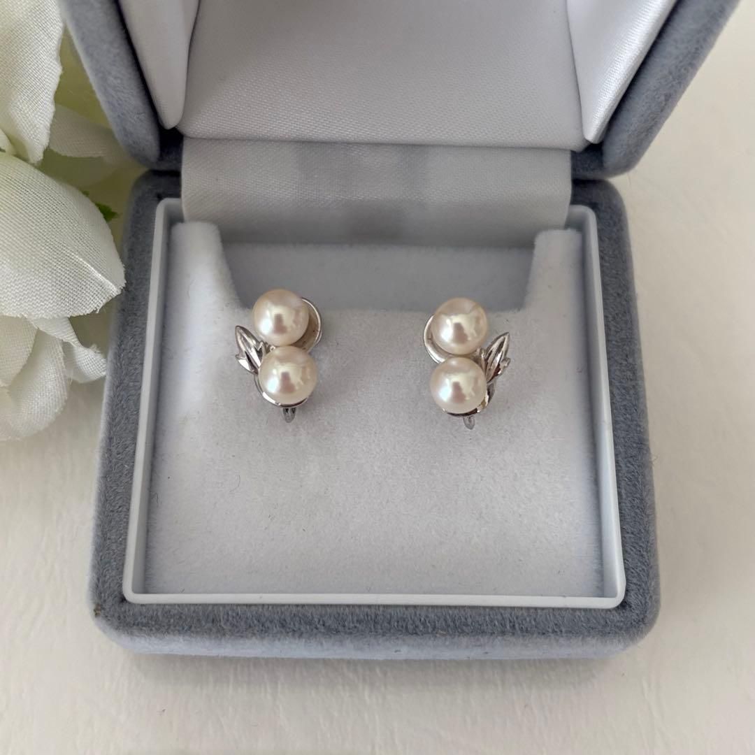478 ミキモト シルバー パール 約6.0-6.2mm イヤリング