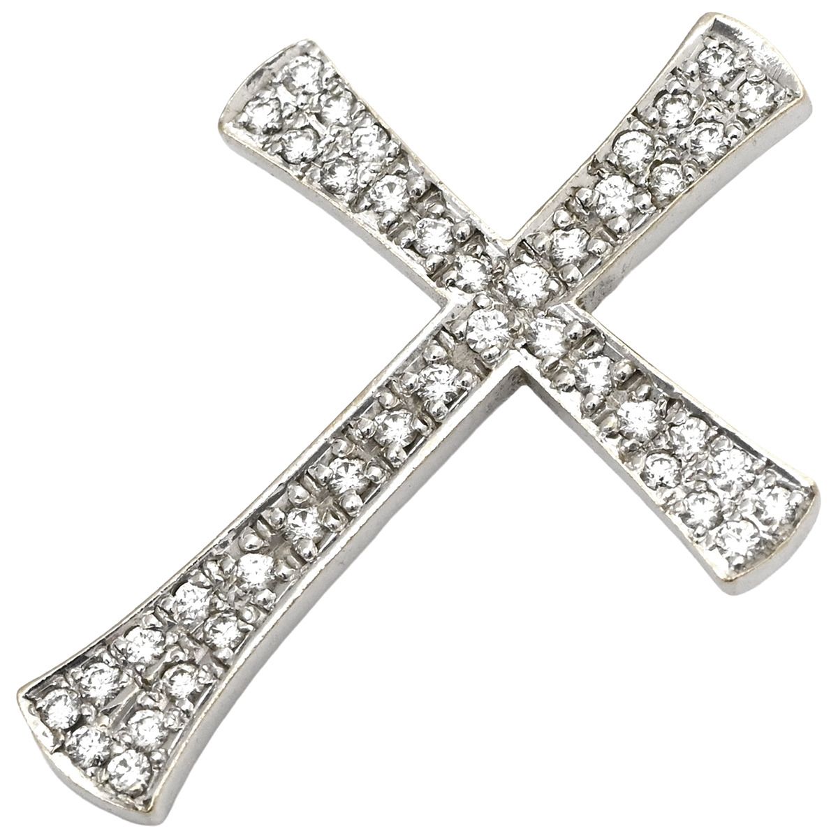 ペンダントトップ クロス ダイヤ K18WG ダイヤモンド ホワイトゴールド 十字架 ネックレストップ K18 WG ホワイトゴールド