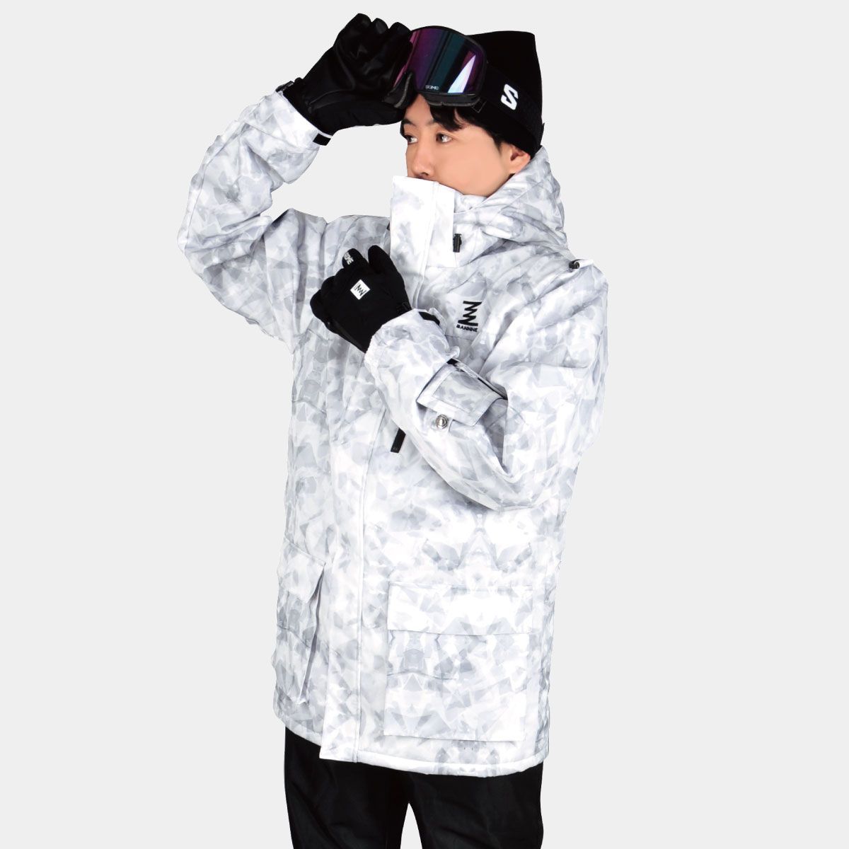 BANNNE バンネ メンズ スキーウェア 上下セット スノーウェア スキー スノーボード ウィンタースポーツ BNS-103 スノークリスタルホワイト XLサイズ