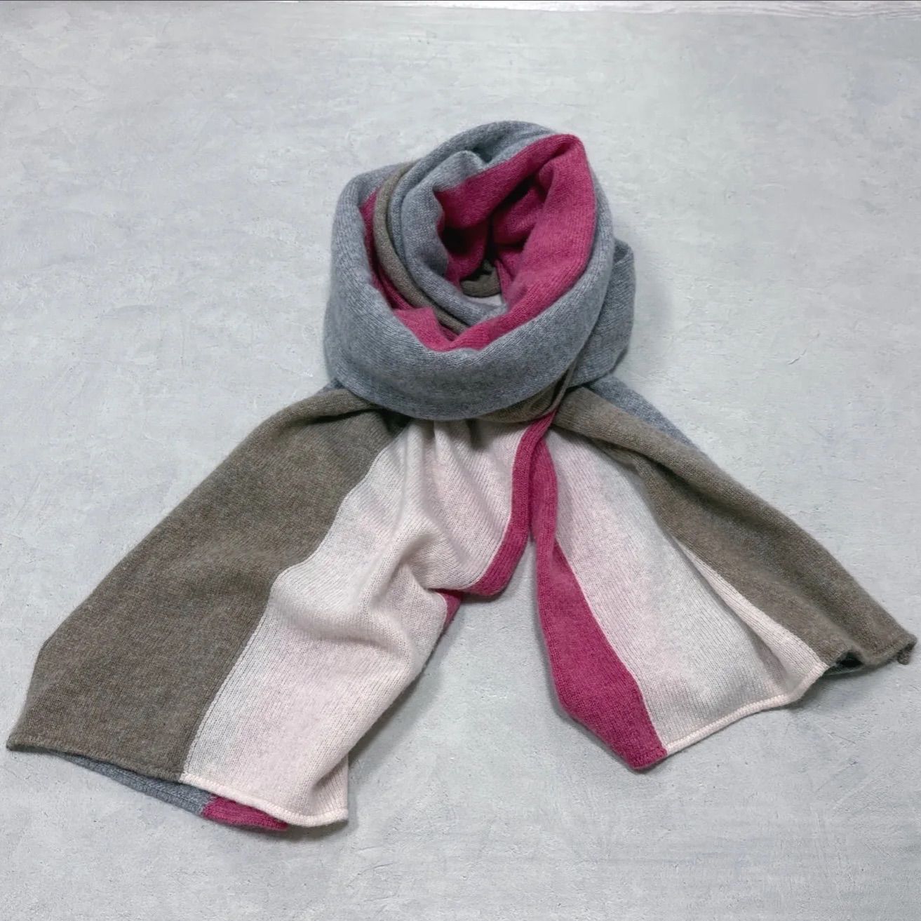 FEDELI CASHMERE SCARF MOCHA BROWN BEIGE PINK GREY MADE IN ITALY