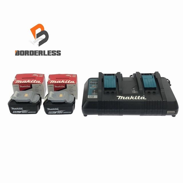 比較的 makita マキタ 14.4V|18V用 2口急速充電器 DC18RD バッテリー2個 18V 6.0Ah 二口急速充電器 二口充電器 114365