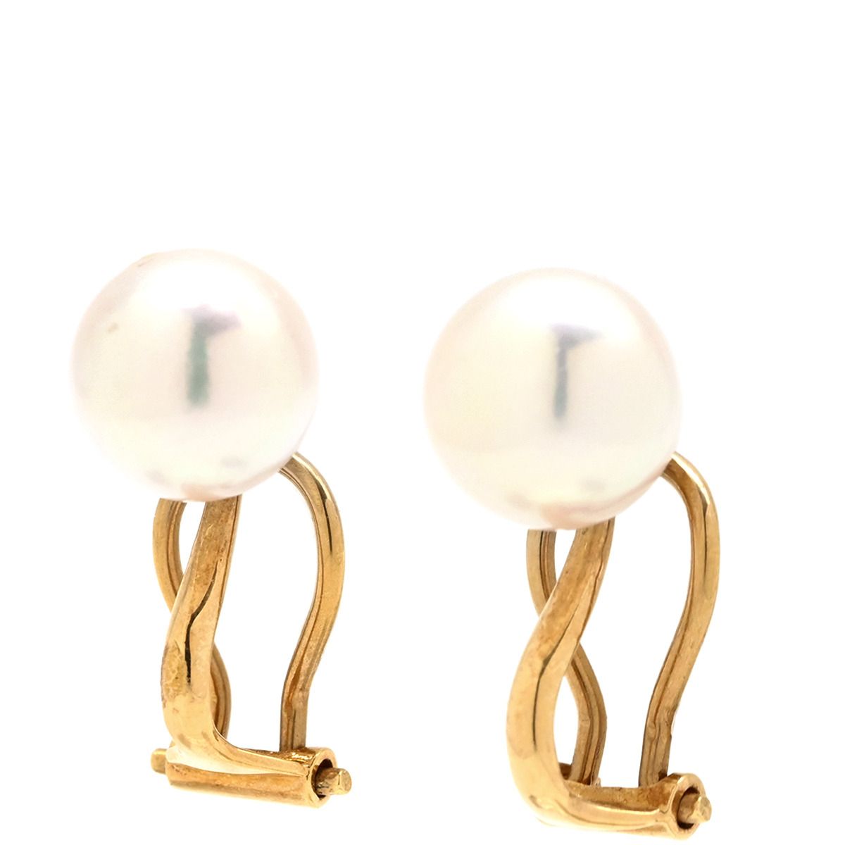 イヤリング K18YG パール パールホワイト×イエローゴールド Au750 18K 18金 イエローゴールド あこや パール 真珠 1P 1粒
