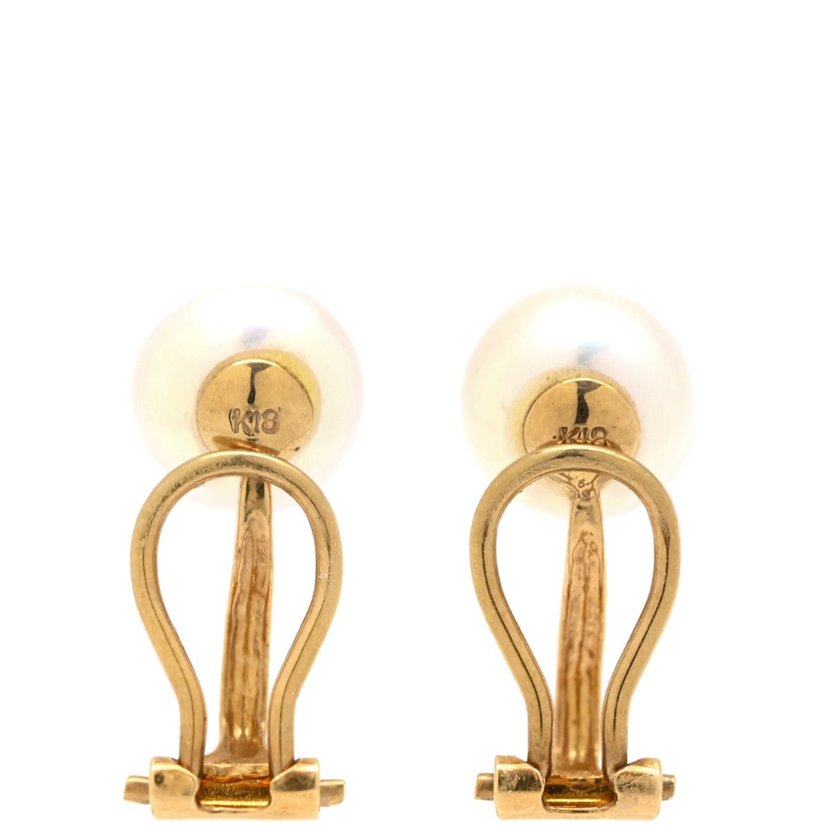イヤリング K18YG パール パールホワイト×イエローゴールド Au750 18K 18金 イエローゴールド あこや パール 真珠 1P 1粒