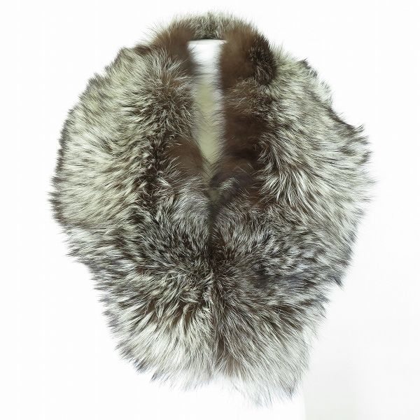 we サガフォックス SAGAFOX マフラー 茶系 白 ミックス シルバーフォックス ファー 毛皮 レディース 974088 k01