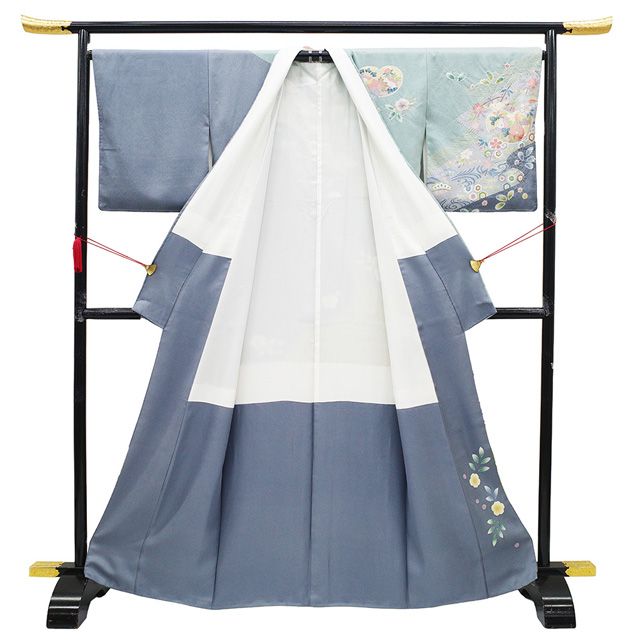 新古品】 訪問着 着物 未使用 フォーマル 正絹 袷 金駒刺繍 金彩加工