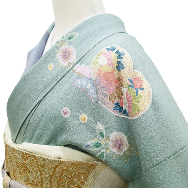 新古品】 訪問着 着物 未使用 フォーマル 正絹 袷 金駒刺繍 金彩加工