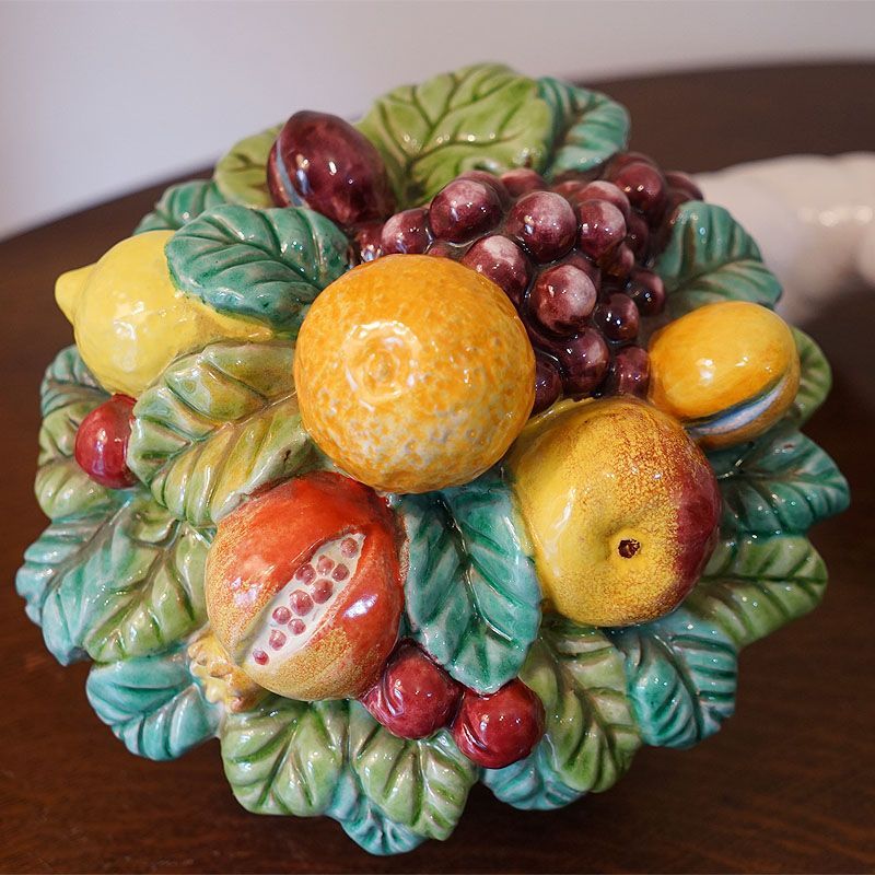 イタリア プージー社 フルーツの置物 陶器製 テラコッタ かわいい 置物 陶器 オブジェ アンティーク インテリア 雑貨 アンティーク雑貨 インポート雑貨 ヨーロピアン雑貨