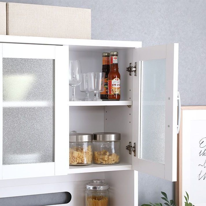 大容量 ホワイト キッチンボード 幅90cm 食器棚 キッチン収納 キッチンラック レンジ台 レンジボード コンセント NEXPOTALLINN_EU