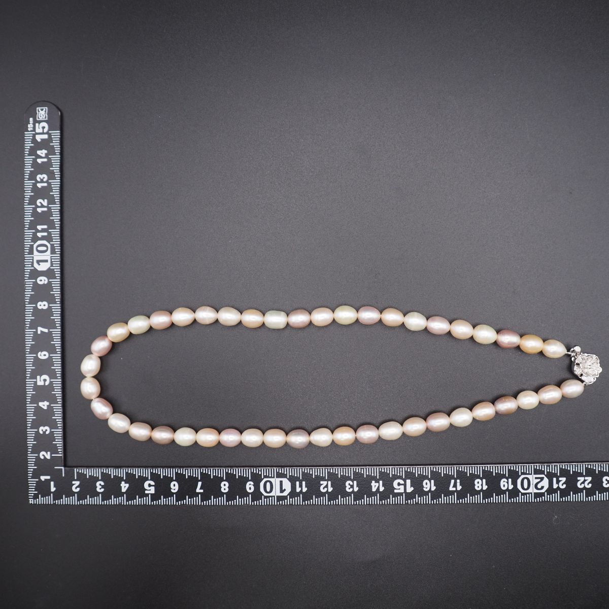 大粒★天然パールネックレス　真珠　13㎜　SILVER刻印 G775 淡水真珠 パール SILVER刻印 ネックレス デザイン シルバー 6月