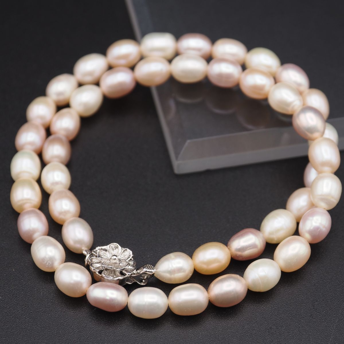 G775 淡水真珠 パール SILVER刻印 ネックレス デザイン シルバー 6月