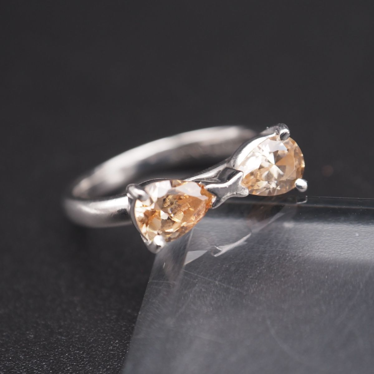 G985 シトリン SILVER925 KENBLOODRESS刻印 リング デザイン シルバー