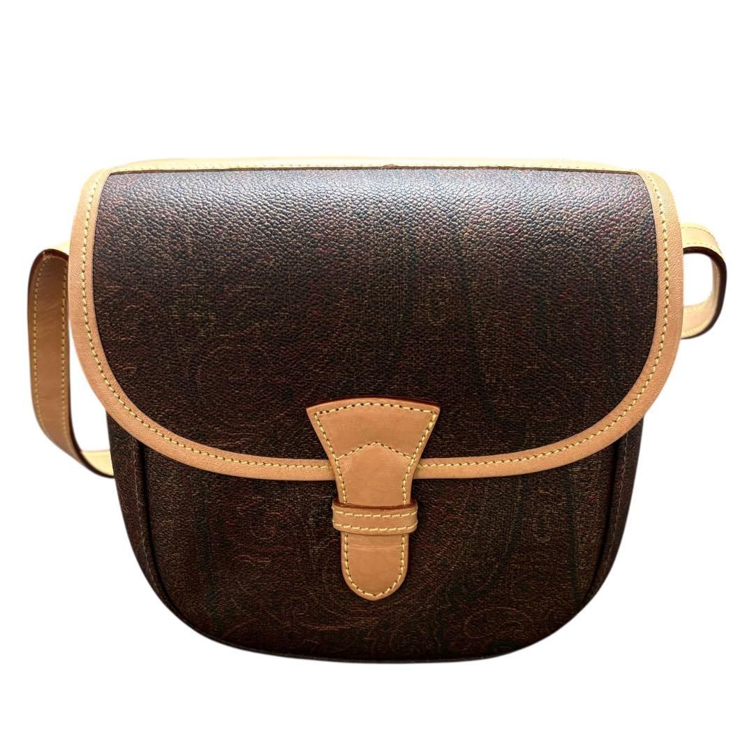 極美品 エトロ ETRO ショルダーバッグ ペイズリー柄 ポシェット PVC