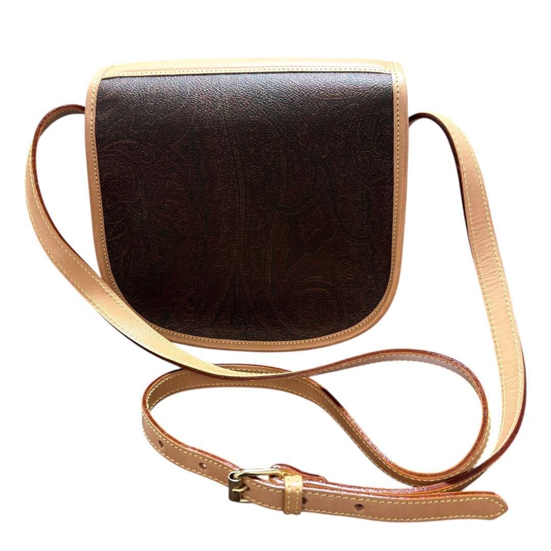 極美品 エトロ ETRO ショルダーバッグ ペイズリー柄 ポシェット PVC