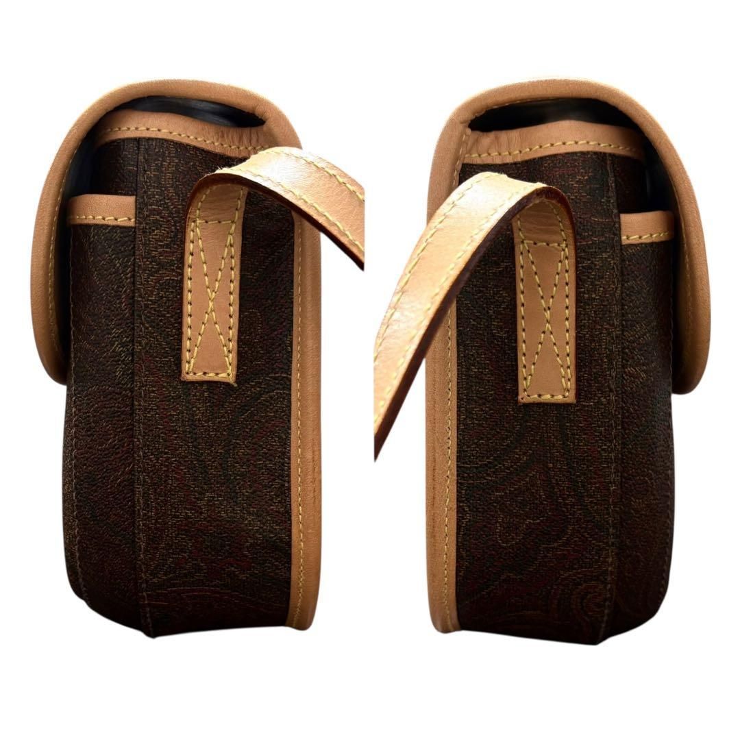 【美品】ETRO エトロ レザー ショルダーバッグ ペイズリー柄 ヴィンテージ 極美品 エトロ ETRO ショルダーバッグ ペイズリー柄 ポシェット PVC