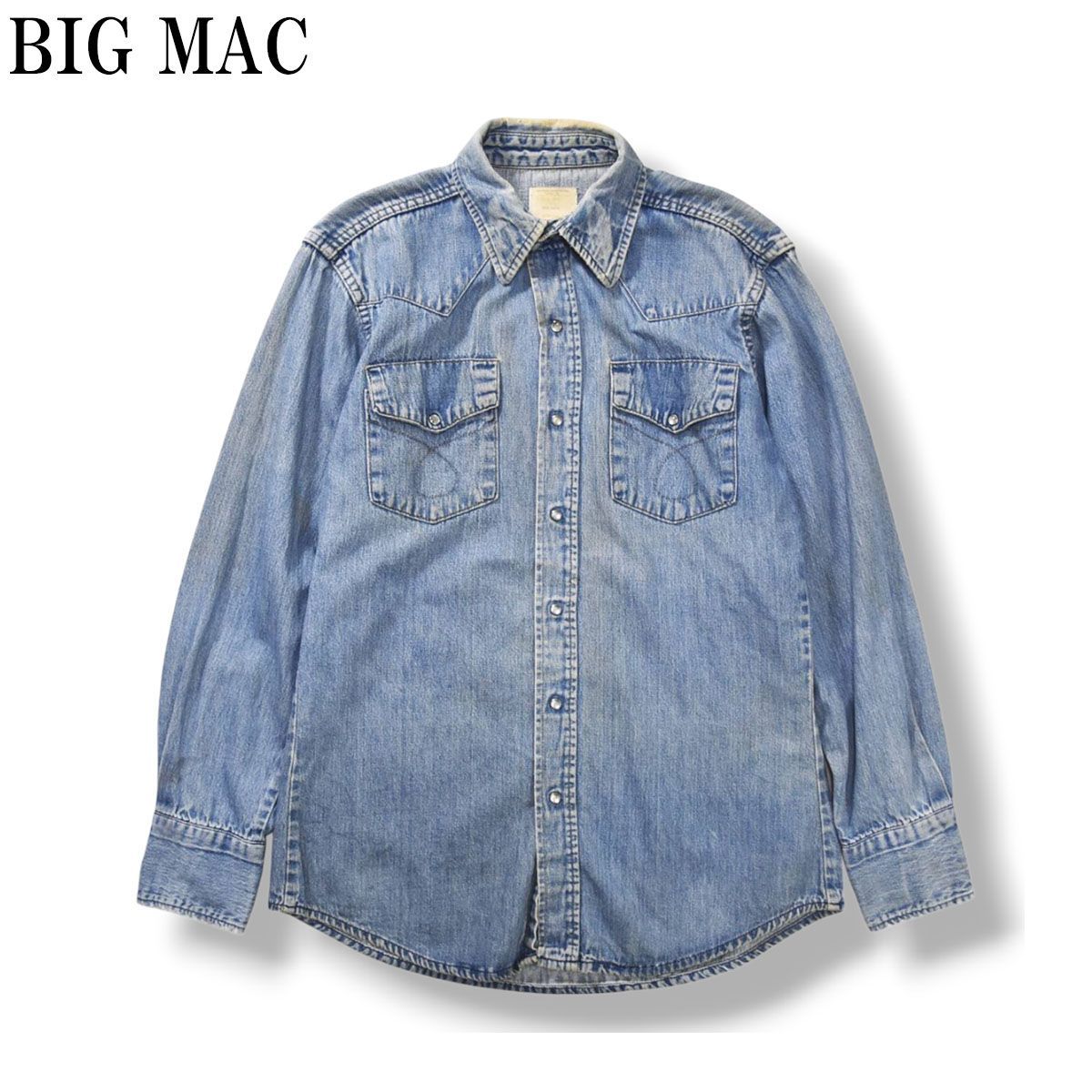 70sヴィンテージ ビッグマック BIG MAC ジェイシ―ペニー JCPenny 長袖 デニム ウエスタンシャツ アメカジ 古着 ワーク インディゴ メンズ