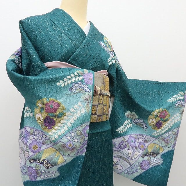 六花-RIKKA- 正絹 銀通し 辻が花 手縫い 訪問着 着物 A3898 WWW_MERCADOAVALIA_COM_BR