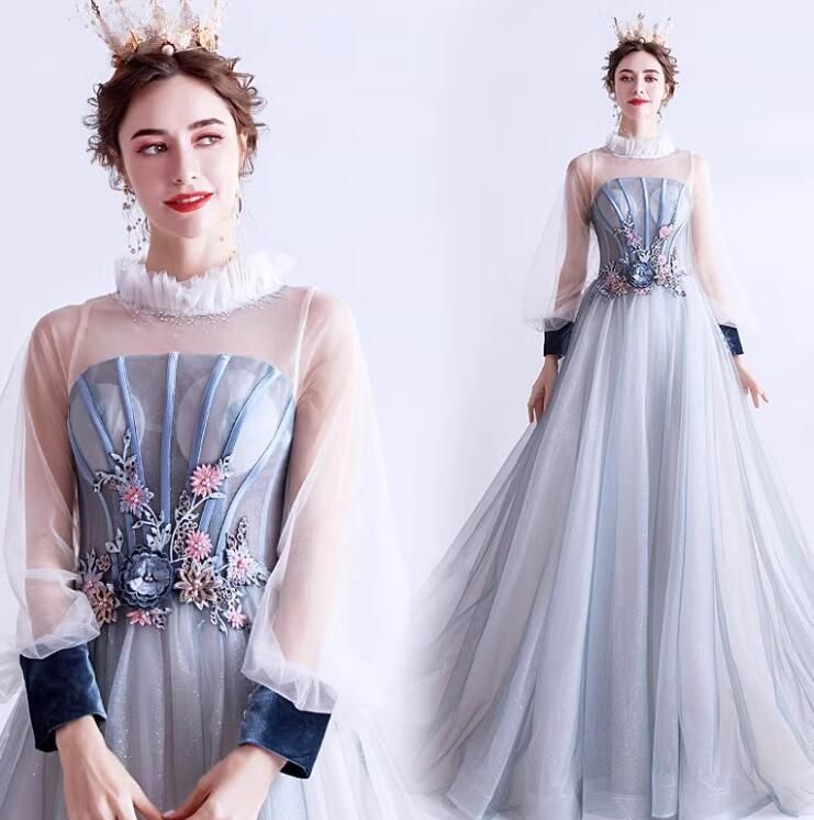 送料無料 ♥ 発表会 舞台 豪華 女優 9号 M ドレス OPN2986