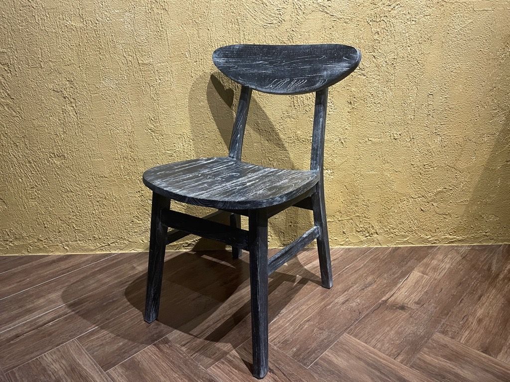 チークチェア 木製 ワークチェア ダイニングチェア ウォッシュ ダメージ仕上げ cha-403-DAW