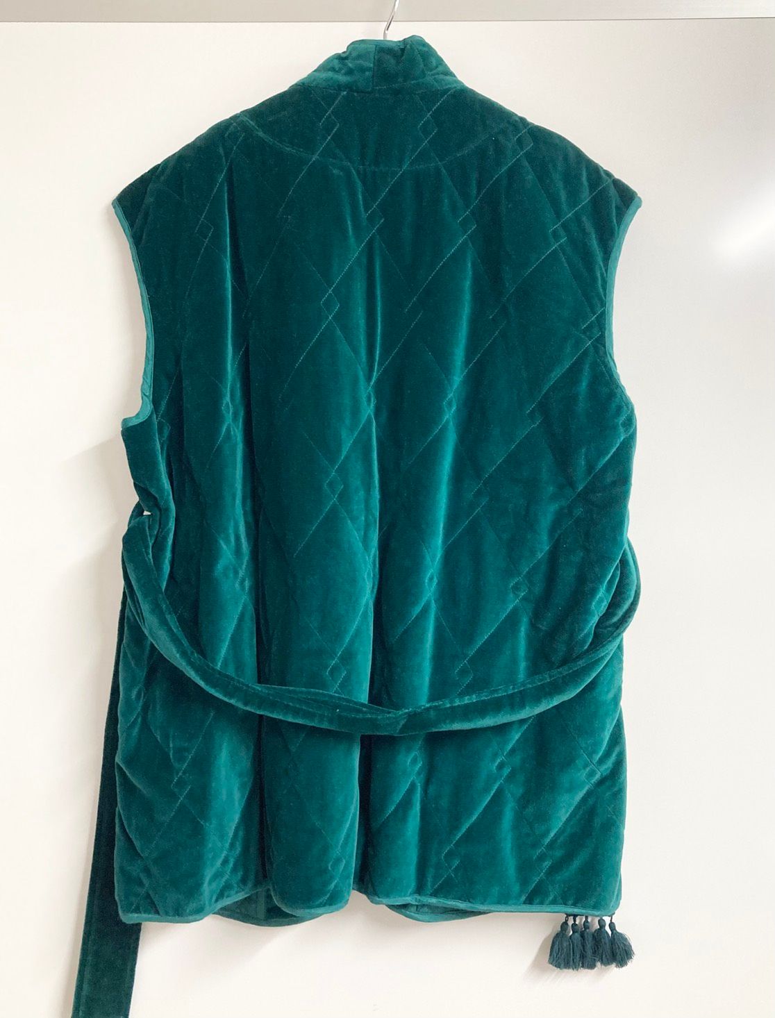 Sara mallika GREEN VELVET N S BELT JK キルティングベスト