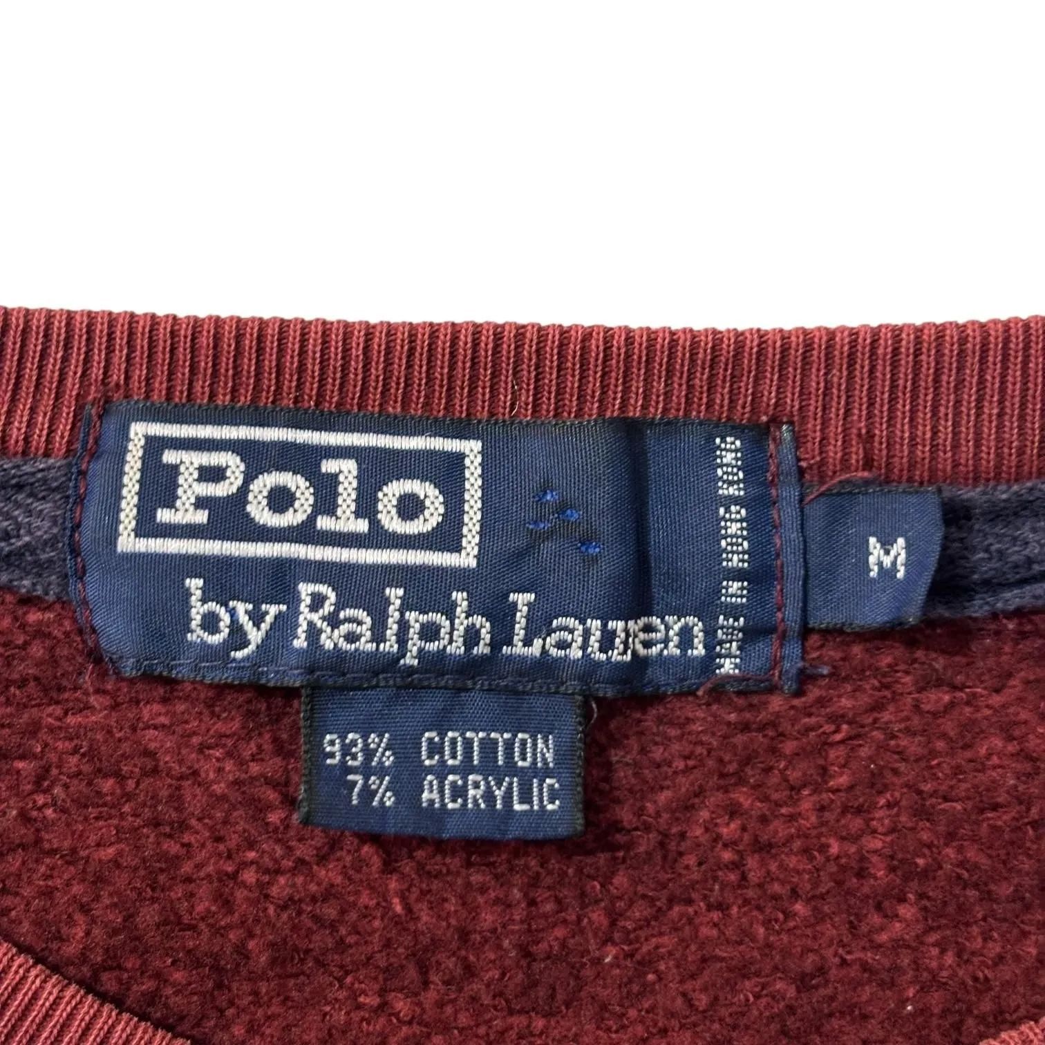 90s POLO RALPH LAUREN SWEAT M バーガンディー ポロラルフローレン