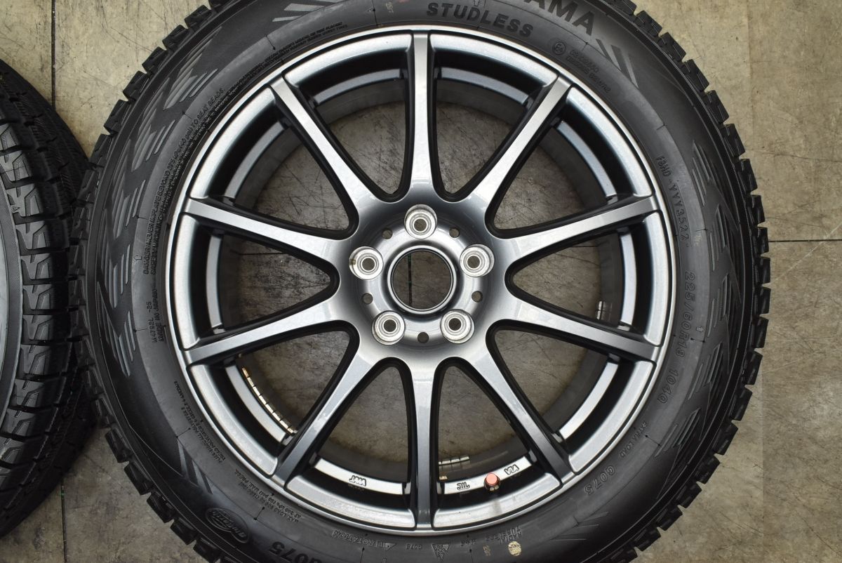 バリ溝 10本スポーク 18in 7.5J 48 PCD114.3 ヨコハマ アイスガード G075 225|60R18 CX-8 CX-5 エクストレイル レガシィアウトバック FFCRYSTALESIA_COM