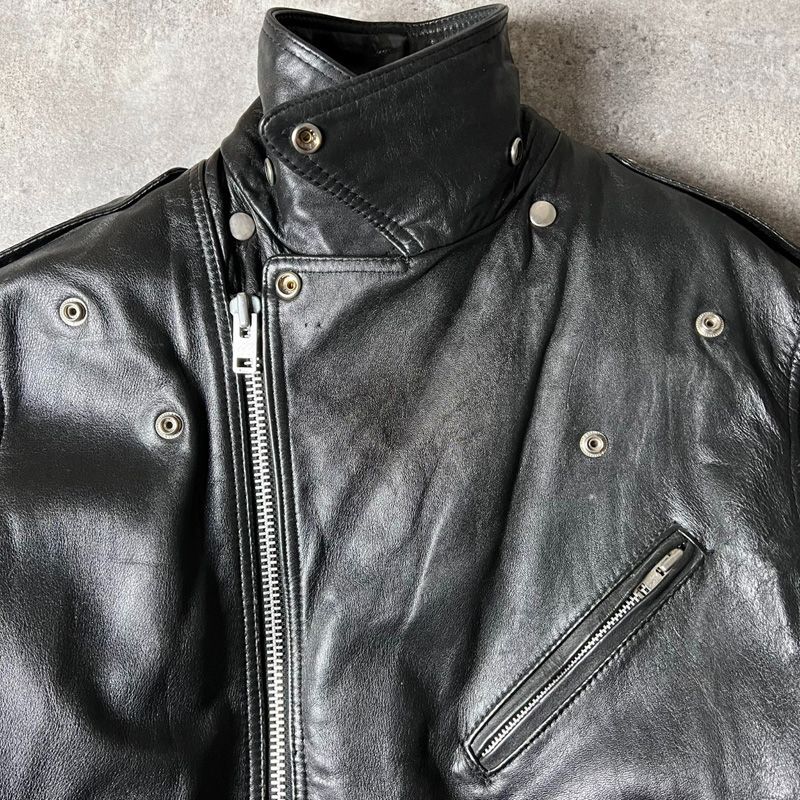 70s HARLEY DAVIDSON 中綿入り 本革 レザー ダブル ライダース